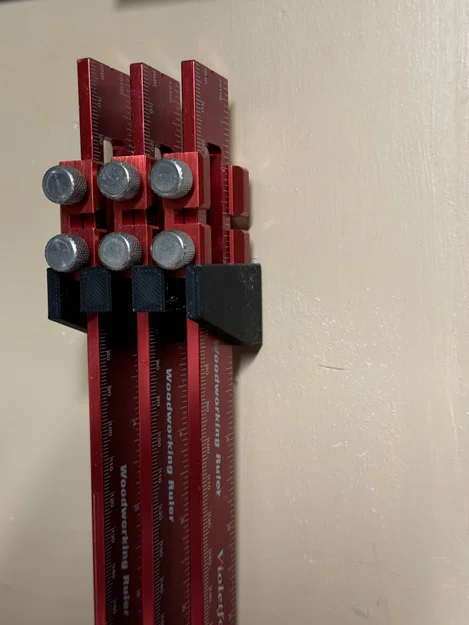 Giá treo thước đo 3D cho xưởng mộc (Woodworking Ruler Wall Rack) - Image 1