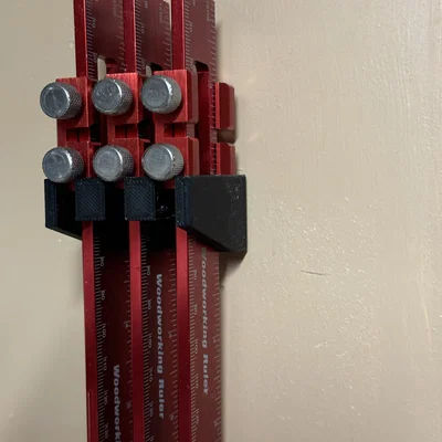 Giá treo thước đo 3D cho xưởng mộc (Woodworking Ruler Wall Rack)
