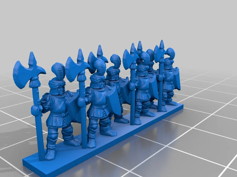 Warmaster Empire Halberdiers – Strip lính halberd Empire (10mm) - Image 7