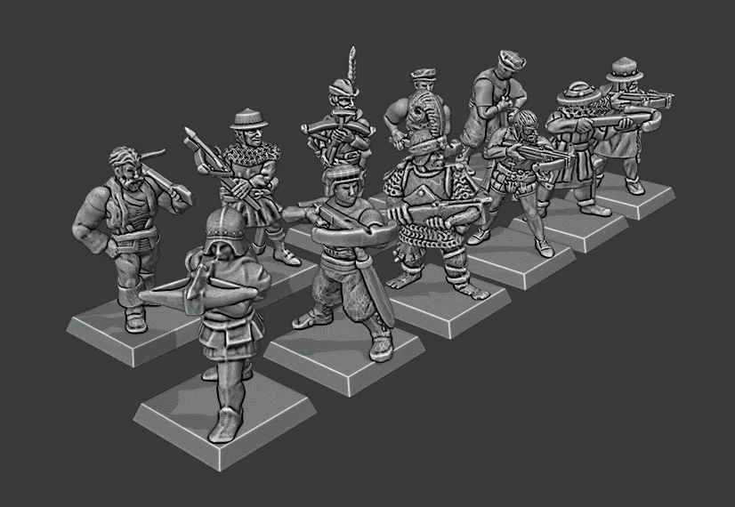 Mô hình lính nỏ Warmaster Empire Crossbowmen 10mm - Image 2