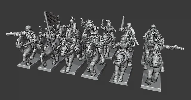 Warmaster Empire Pistoliers – Kỵ sĩ Reiters 10mm cho wargame - Image 1