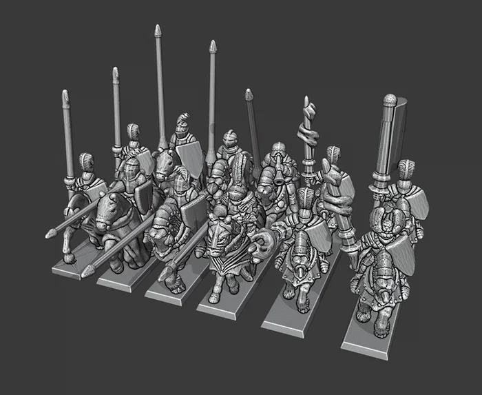 Mô hình hiệp sĩ giáp sắt Warmaster Empire Knights 10mm - Image 1