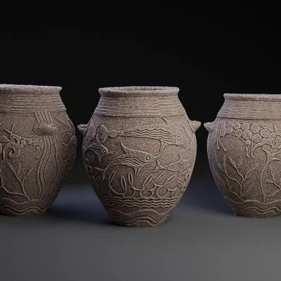 Mô hình 3D bình gốm cổ Minoan Pithos trang trí cực đẹp