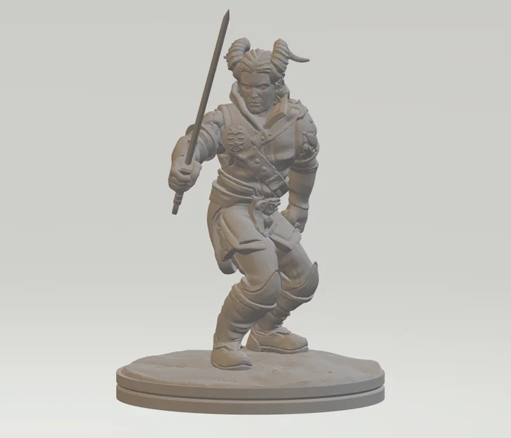 Mô hình 3D Tiefling Rogue (Sát thủ Tiefling) cho game nhập vai - Image 1