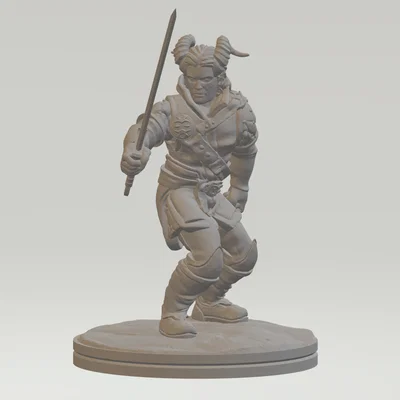 Mô hình 3D Tiefling Rogue (Sát thủ Tiefling) cho game nhập vai