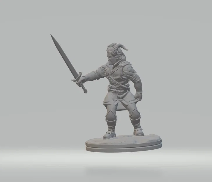 Mô hình 3D Tiefling Rogue (Sát thủ Tiefling) cho game nhập vai - Image 2