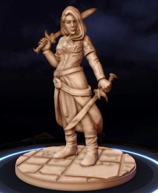 Mô hình 3D Nữ Sát Thủ Elf (Female Elf Assassin) cho D&D - Image 1