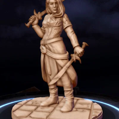 Mô hình 3D Nữ Sát Thủ Elf (Female Elf Assassin) cho D&D