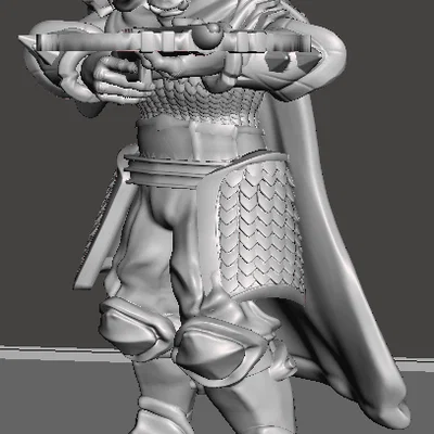 Mô hình 3D Half-Orc Ranger với nỏ dùng cho Dungeons & Dragons