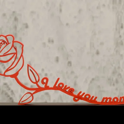 Tượng hoa hồng "I love you mom"