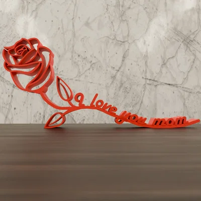 Tượng hoa hồng "I love you mom"