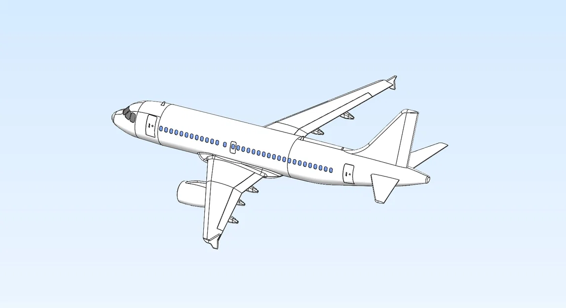 Mô hình 3D máy bay AIRBUS A320 chi tiết - Image 1
