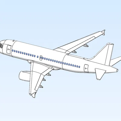 Mô hình 3D máy bay AIRBUS A320 chi tiết