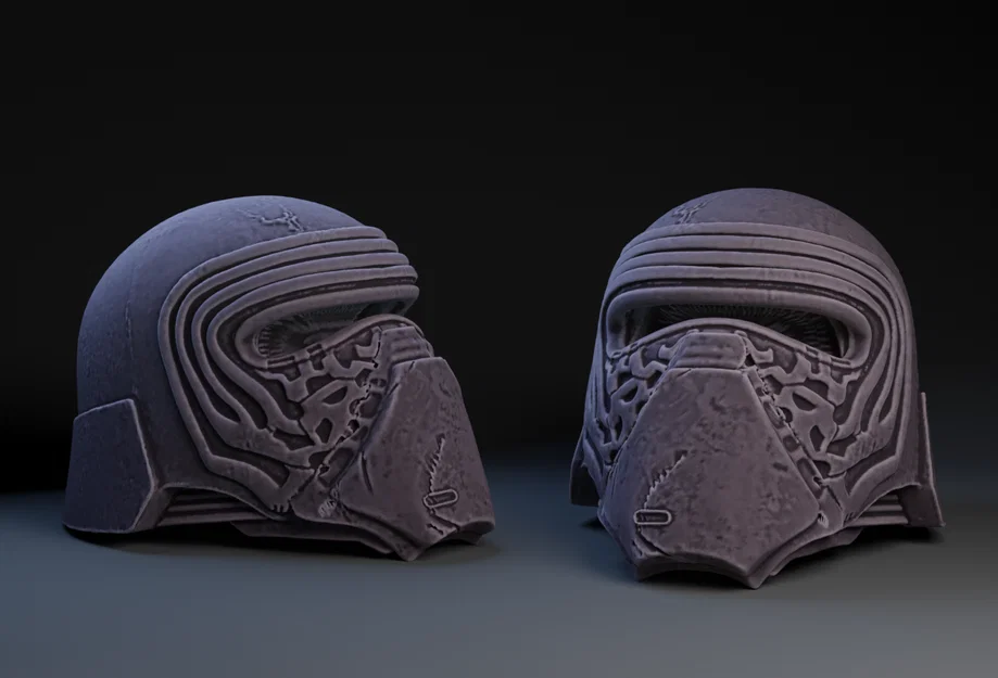 Mô hình mũ bảo hiểm Kylo Ren phiên bản Gritty (3D Printing Model) - Image 1