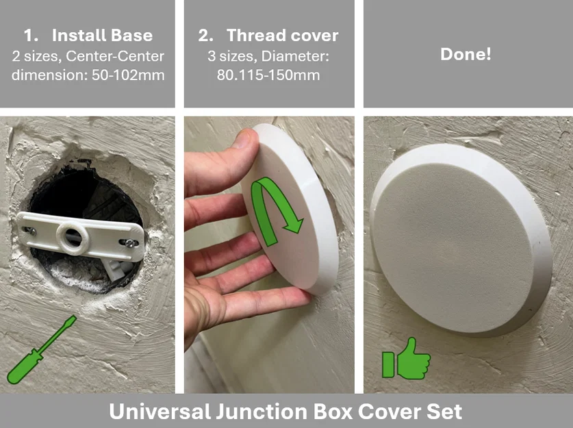 Bộ Nắp Hộp Đấu Nối Đa Năng (Universal Junction Box Cover Set) - Image 1