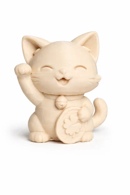 Mèo Chibi May Mắn | Phong cách Maneki Neko | Dễ in | File 3MF có sẵn support - Image 1