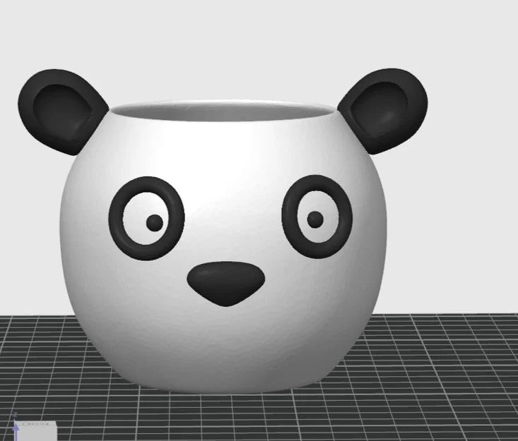 Chậu Cây Gấu Trúc Kawaii Dễ Thương - Dùng Để Trồng Sen Đá - Có Thể Tự Tô Màu - In 3D - Image 1