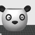 Chậu Cây Gấu Trúc Kawaii Dễ Thương - Dùng Để Trồng Sen Đá - Có Thể Tự Tô Màu - In 3D - Thumbnail 1