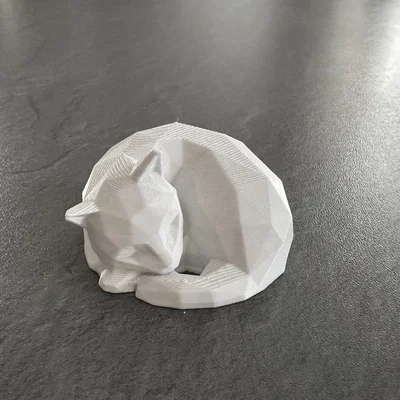 Mèo Ngủ Low Poly Dễ Thương (Không Cần Support)