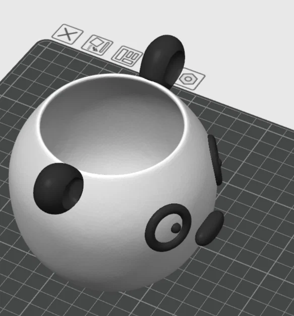 Chậu Cây Gấu Trúc Kawaii Dễ Thương - Dùng Để Trồng Sen Đá - Có Thể Tự Tô Màu - In 3D - Image 2