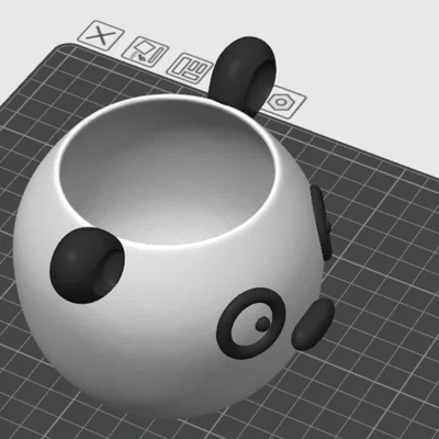 Chậu Cây Gấu Trúc Kawaii Dễ Thương - Dùng Để Trồng Sen Đá - Có Thể Tự Tô Màu - In 3D
