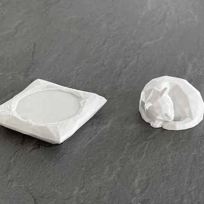Mèo Ngủ Low Poly Dễ Thương (Không Cần Support)