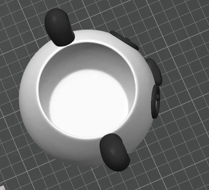 Chậu Cây Gấu Trúc Kawaii Dễ Thương - Dùng Để Trồng Sen Đá - Có Thể Tự Tô Màu - In 3D - Image 3