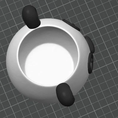 Chậu Cây Gấu Trúc Kawaii Dễ Thương - Dùng Để Trồng Sen Đá - Có Thể Tự Tô Màu - In 3D