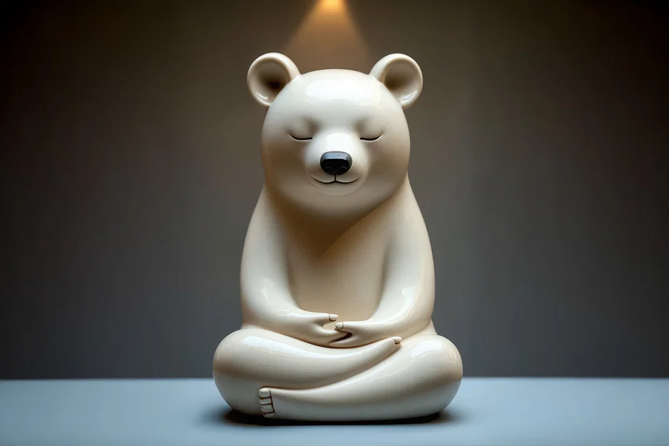 Mô hình in 3D tượng gấu nhỏ ngồi thiền trang trí cực dễ thương - Image 1