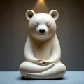 Mô hình in 3D tượng gấu nhỏ ngồi thiền trang trí cực dễ thương - Thumbnail 1