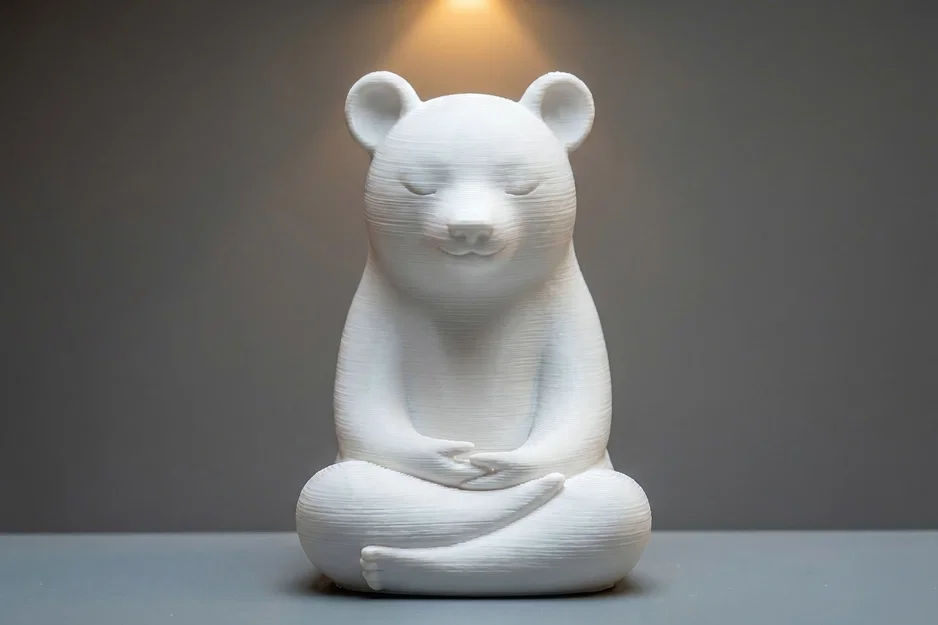 Mô hình in 3D tượng gấu nhỏ ngồi thiền trang trí cực dễ thương - Image 2