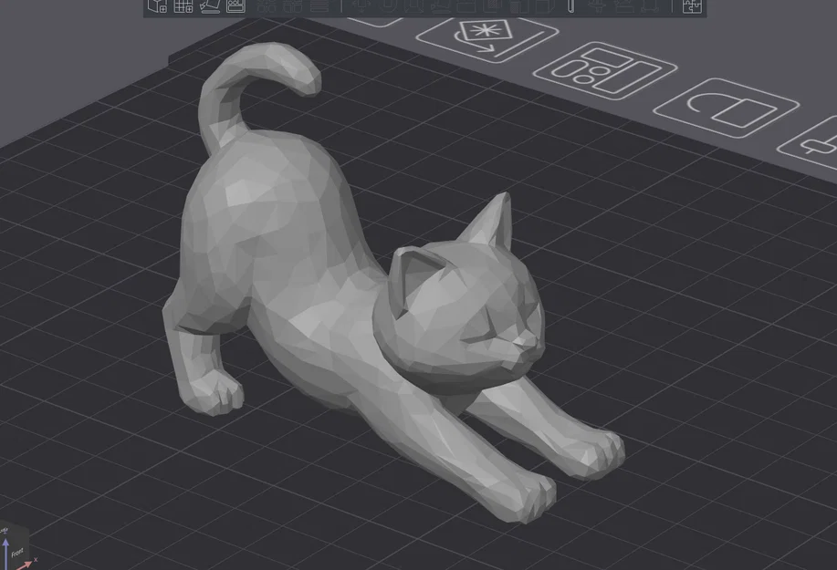 Mô hình Mèo vươn vai Low Poly (Low Poly Stretching Cat) in 3D - Image 1