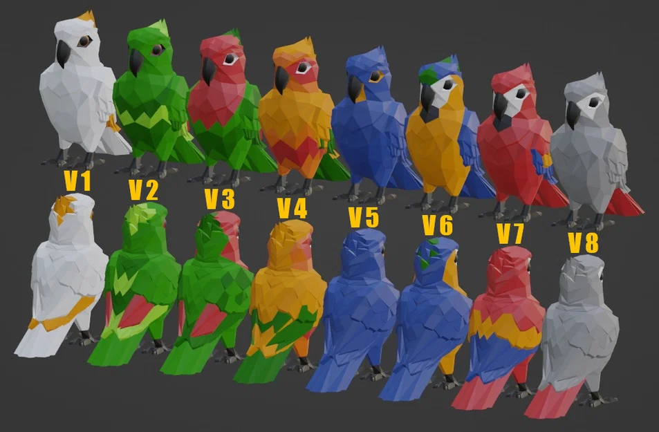 Chú Vẹt Low Poly Dễ Thương (Không Cần Support) - Image 2