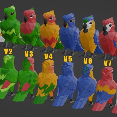 Chú Vẹt Low Poly Dễ Thương (Không Cần Support)