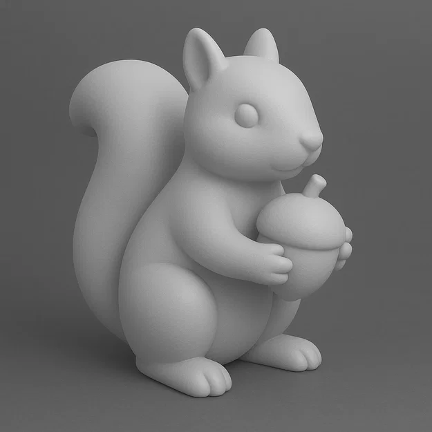 Mô hình 3D chú sóc ôm hạt dẻ (Squirrel with nuts) đáng yêu - Image 1