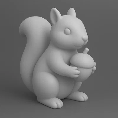 Mô hình 3D chú sóc ôm hạt dẻ (Squirrel with nuts) đáng yêu