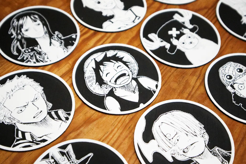 Bộ 10 Đế Lót Ly One Piece - Image 1