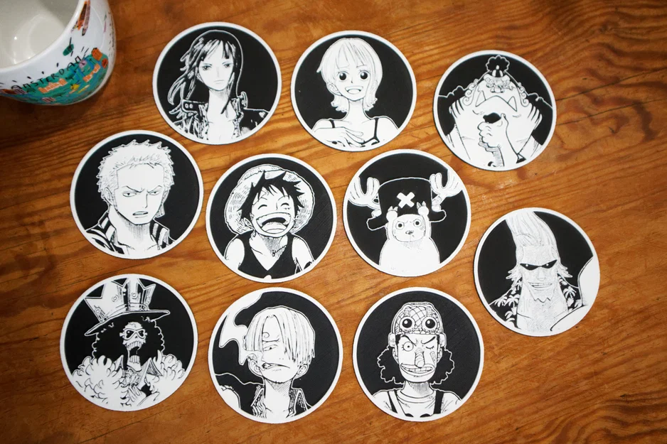 Bộ 10 Đế Lót Ly One Piece - Image 2
