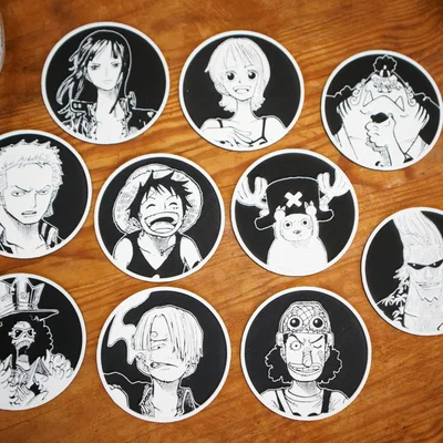 Bộ 10 Đế Lót Ly One Piece