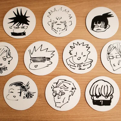 Bộ 10 Miếng Lót Ly Jujutsu Kaisen