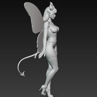 Mô hình 3D nhân vật nữ quỷ cánh bướm tinh xảo (Woman Demon Butterfly)