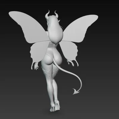 Mô hình 3D nhân vật nữ quỷ cánh bướm tinh xảo (Woman Demon Butterfly)