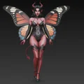Mô hình 3D nhân vật nữ quỷ cánh bướm tinh xảo (Woman Demon Butterfly) - Thumbnail 5