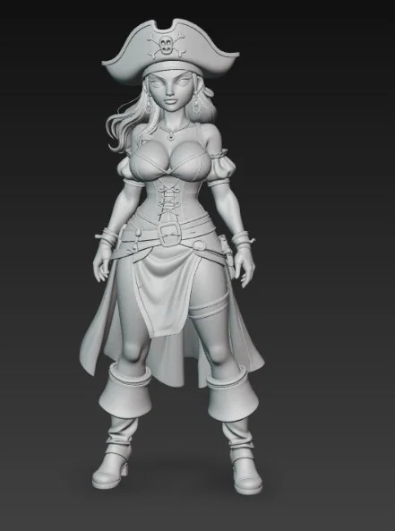 Mô hình nữ cướp biển quyến rũ (Sexy Pirate Woman) file STL in 3D - Image 3