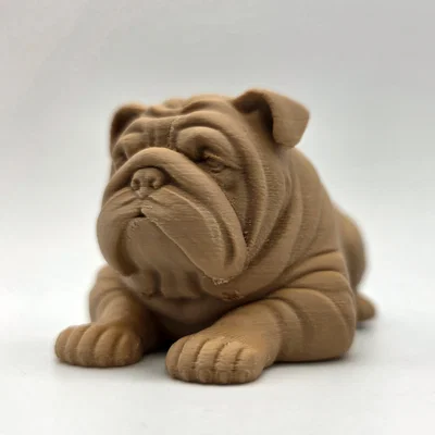 Tượng Chú Chó English Bulldog Nằm Nghỉ