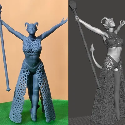 Nữ Tiefling Sorcerer Frisky – fishnet/lace xuyên thấu hoặc đồ kín – safe – 5 mẫu