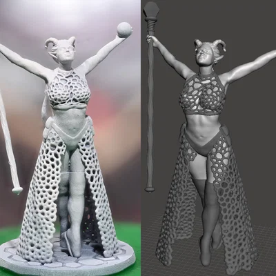Mô hình nữ pháp sư Tiefling trang phục lưới cho Dungeons & Dragons