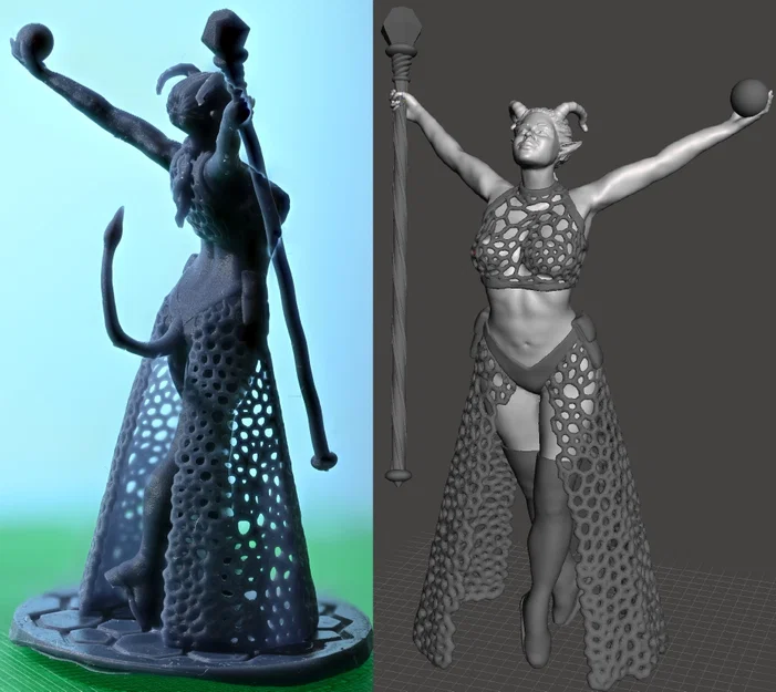 Mô hình nữ pháp sư Tiefling trang phục lưới cho Dungeons & Dragons - Image 2