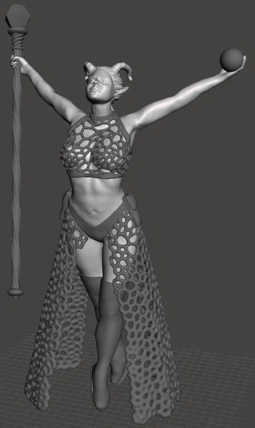 Mô hình nữ pháp sư Tiefling trang phục lưới cho Dungeons & Dragons - Image 4