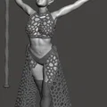 Mô hình nữ pháp sư Tiefling trang phục lưới cho Dungeons & Dragons - Thumbnail 4
